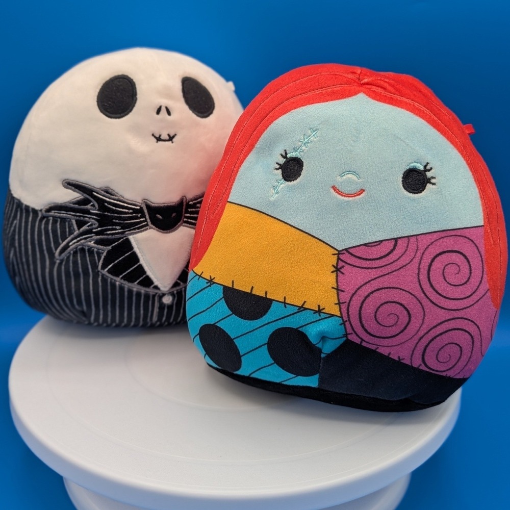 Squishmallows Disney Nightmare Before Christmas Jack Skellington Sally Plush Set